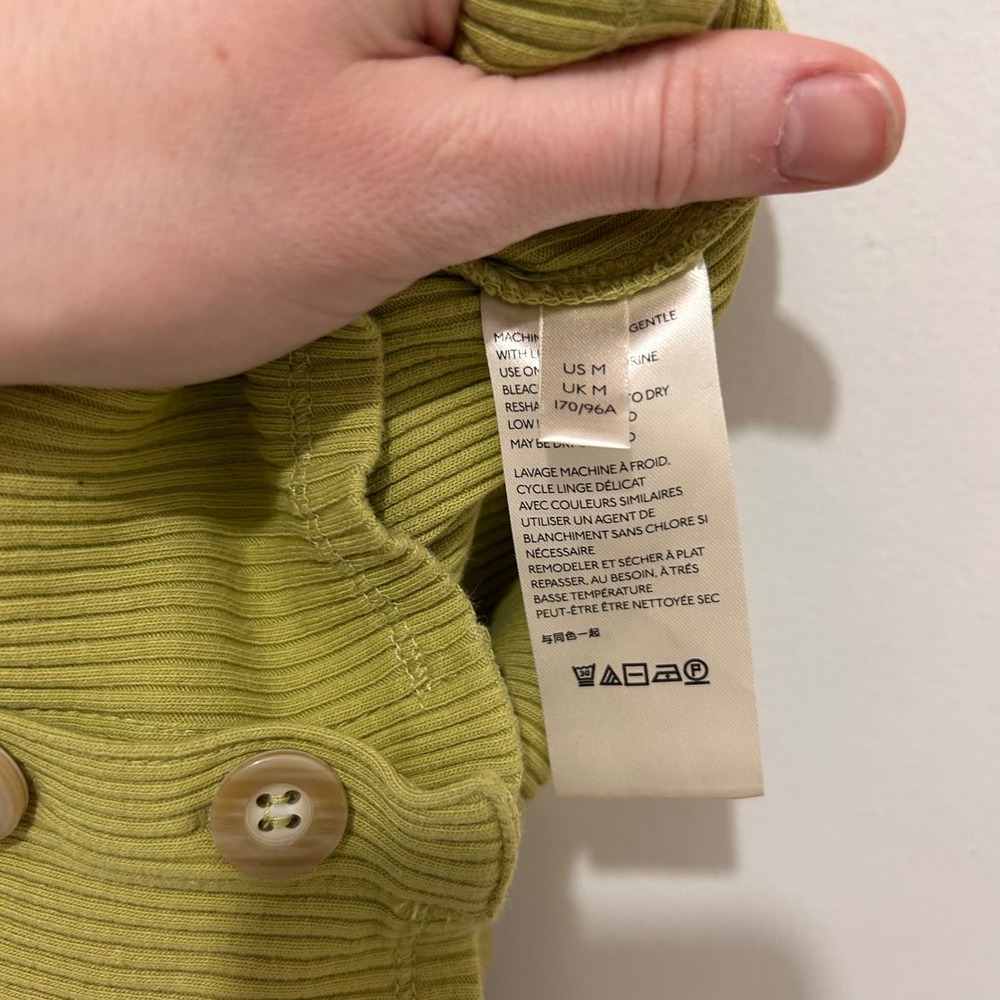 Free People Chartreuse Ribbed Button Tank - Picture 8 of 12